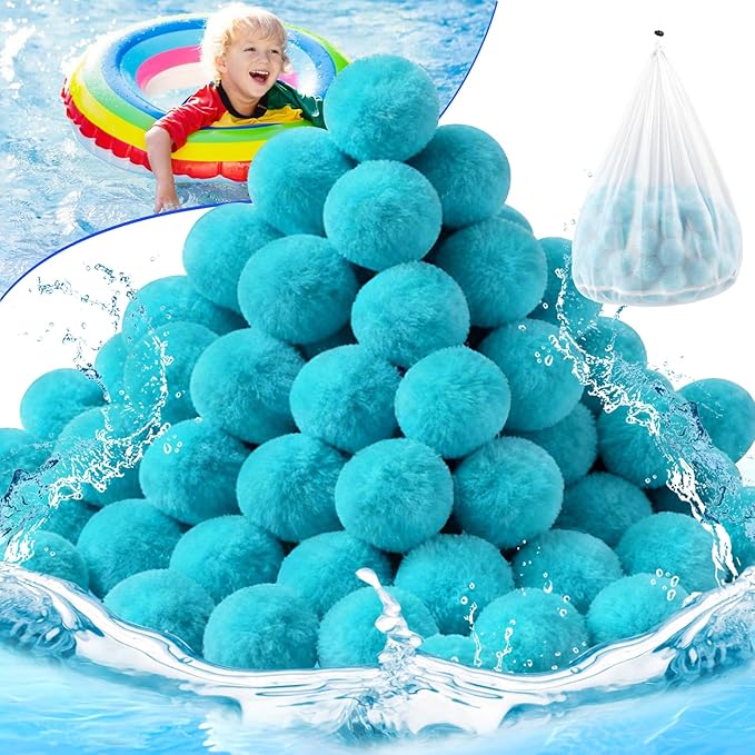 Pool Filter Balls for Sand-Filter,Eco-Friendly Fiber Filter Media for Swimming Pool Sand Filters,3.1 Lbs Reusable Sand Filter Ball for Pool Cleaning(Equals 100 lbs Pool Filter Sand)