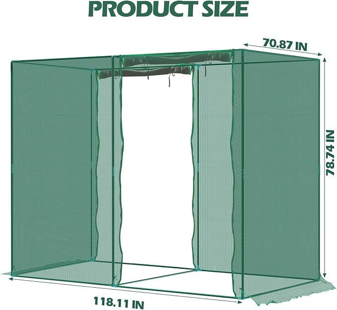 10'x6.5'x6.5' Crop Cage Plant Protection Netting Tent | Easy Installment Mesh Tent with Zippers for Vegetables Fruits and Plant | Suitable for Garden Yard and Lawn