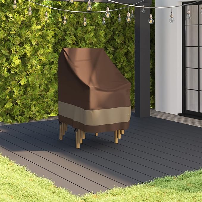 DUCKCOVERS Ultimate Waterproof 28 Inch Stackable Patio Chair Cover, Outdoor Chair Covers