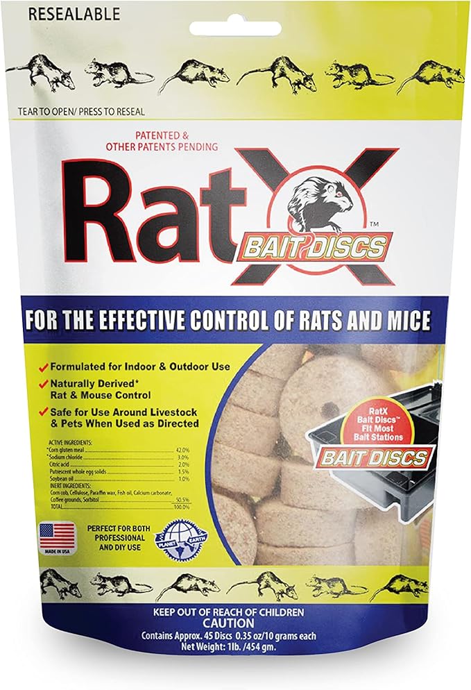 RatX Bait Discs 1 lb. Bag - Contains 45 Discs - for Indoor or Outdoor Use