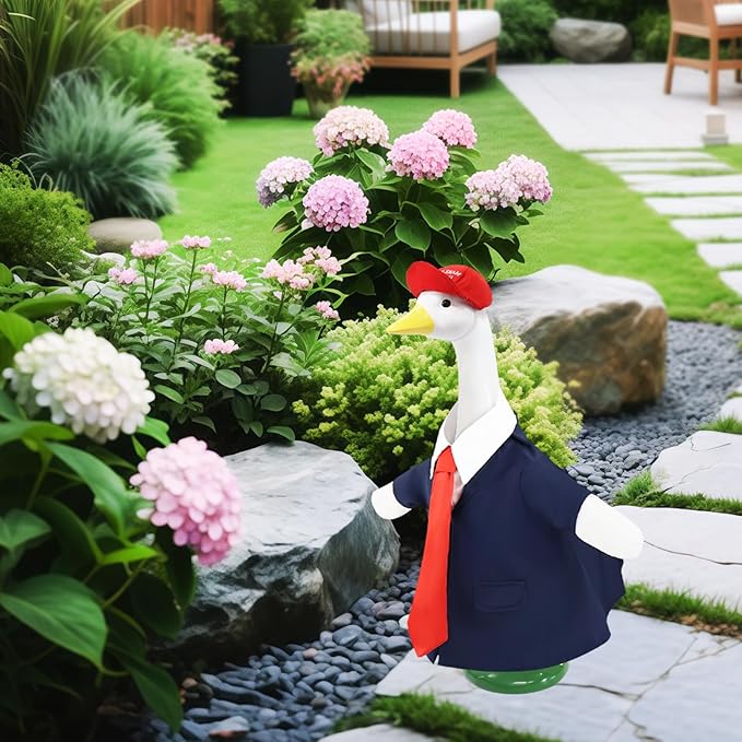 3 Pcs Porch Goose Outfits, for 23-28 Inch Porch Goose,Patriotic Costume for Plastic/Cement Statue for Outdoor Courtyard Garden Terrace Art Decoration (23-28IN, 23-28IN)