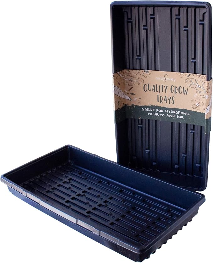 Handy Pantry 5-Pack 1020 Garden Growing Trays Without Drain Holes 10" x 20" | Plastic Plant Trays No Holes for Wheatgrass, Microgreens, Hydroponics, Nursery Flats, and Greenhouse Growing