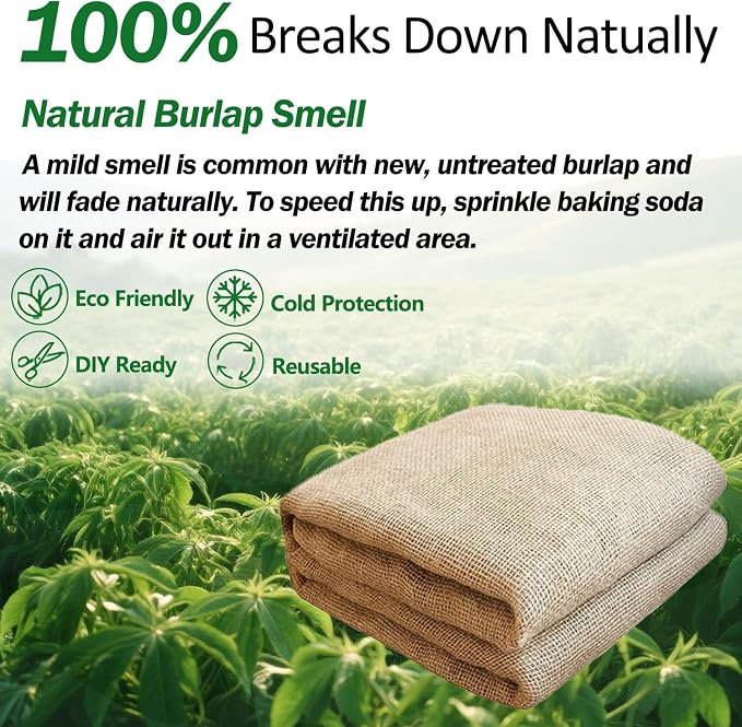 40" x 40 Feet Burlap Fabric Roll 13 Yards – Burlap Fabric by the Yard for Tree Wrap, Garden Plant Cover, Weed Barrier, Landscaping & DIY Crafts, Ideal for Outdoor Winter Protection