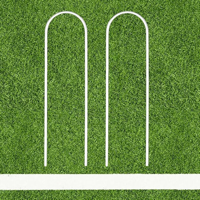 FORZA Steel U-Peg Ground Anchors | Heavy-Duty Galvanized Stakes for Soccer Goals Garden Yards Tents SOD Pins Lawn Landscaping Staples – Multiple Sizes & Packs (4, 18 Inch)