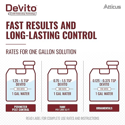 Atticus Devito CS Insecticide (32oz) - Lambda-cyhalothrin 9.7% Indoor and Outdoor Insect Control with EnduraCap Technology