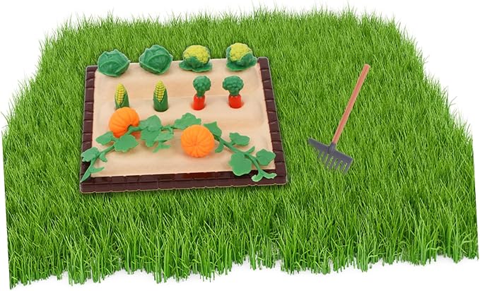 NUOBESTY Mini Shovel Rake Farm Model Kit Vegetable Figurines Mini Garden Tools Dollhouse Decorations Miniature Field Scene Landscape Outdoor Small Ornament Resin 1 Set