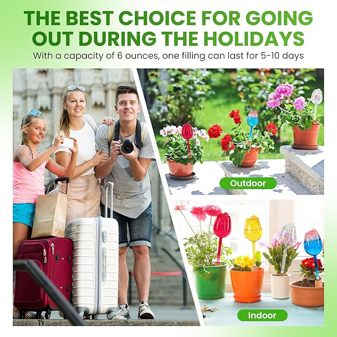Plant Watering for Tulips, Glass Watering Globe, Self-Watering Pot Plug-in, Travel Holiday Plant Watering Device, Home Decor, Automatic Home Plant Hydration System