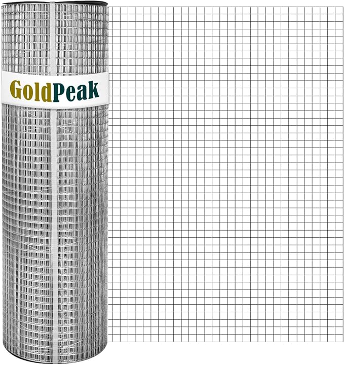 GoldPeak Hardware Cloth 1/2 inch Mesh 72 inch x 100 ft 19 Gauge - Chicken Wire Mesh Roll, Welded Wire Fencing, Garden Fencing, Rodent/Rabbit Wire, Chicken Coop/Run Wire, Tree Guard