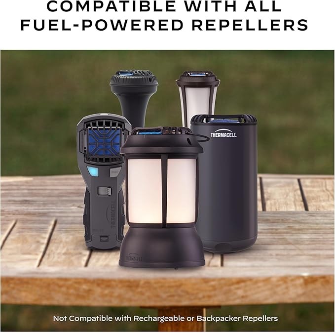 Thermacell Mosquito Repellent Refills, 60-Hour Pack; Contains 15 Repellent Mats, 5 Fuel Cartridges; Compatible with Any Fuel-Powered Thermacell Product; No Spray, Scent, Mess
