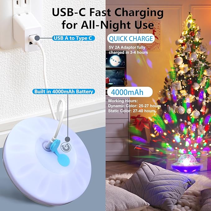 Rechargeable Floating Pool Lights (2 Pack) - Pool Light that Float with Vibrant RGB Colors, IP68 Waterproof Pool Lights, Upper and Lower Color Changing Floating Led Lights for Pond, Bathtub and Party