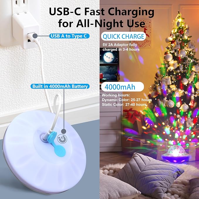 Rechargeable Floating Pool Lights (1 Pack) - Pool Light with Vibrant RGB Colors, IP68 Waterproof Floating Lights, Upper and Lower Color Changing Led Lights for Pools, Hot Tubs and Garden