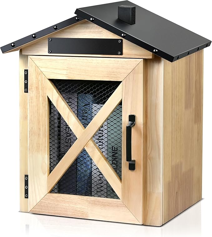 Outdoor Book Sharing Box, Waterproof Tin Roof Wooden Book Exchange Cabinet for Communities, Neighborhoods, and Schools, DIY Literature Storage for Books, Magazines, and Art (Wood)