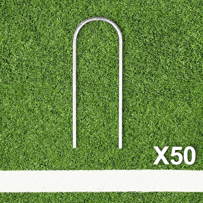 FORZA Steel U-Peg Ground Anchors | Heavy-Duty Galvanized Stakes for Soccer Goals Garden Yards Tents SOD Pins Lawn Landscaping Staples – Multiple Sizes & Packs (2, 10 Inch)