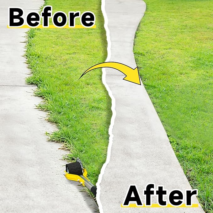 Manual Edger Lawn Tool, 75 Inch Hand Edger for Lawn with Extra-Wide Wheel, Grass Edge Trimmer with Adjustable Handle, Ideal Wheel Rotary Edging Tool for Sidewalk, Driveways and Landscaping