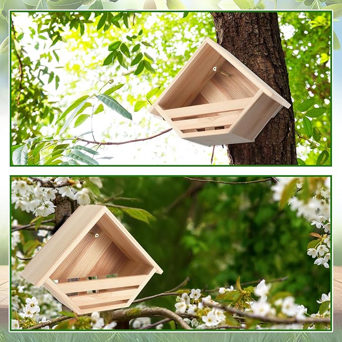 DoubleFill 2 Pcs Cedar Dove Nesting Box Dove House Nest for Bird Pigeon Outside Doves Nesting and Roosting Platform Garden Decoration (Classic)