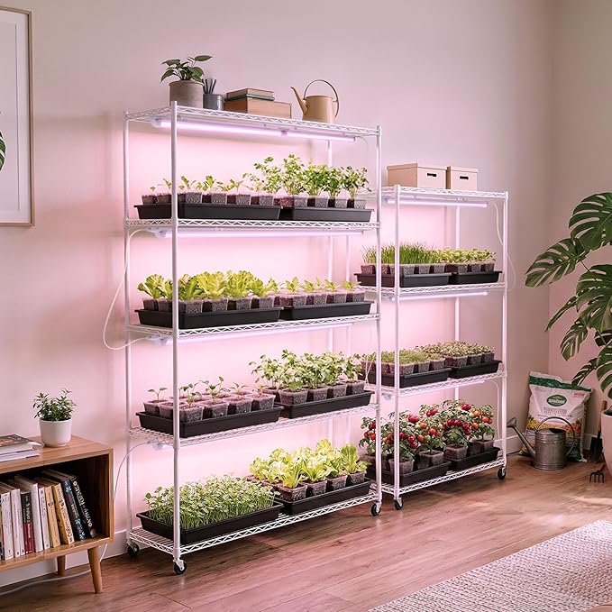 Barrina LED Grow Lights, Full Spectrum, 180W(6 x 30W, 1000W Equivalent), 3ft Grow Light Strips, T8 Grow Light Bulbs, Plant Lights for Indoor Plants, Greenhouse, Pinkish White, Linkable Design, 6-Pack