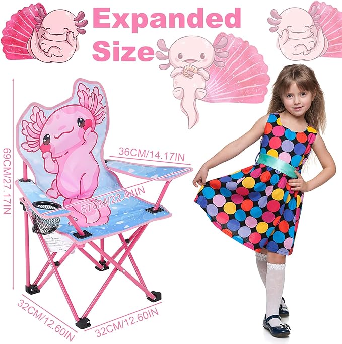 KABOER Kids Outdoor Folding Lawn and Camping Chair with Cup Holder and Carrying Bag, Children's Camping Chairs