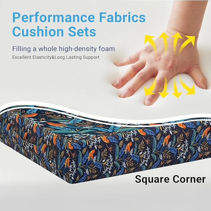 IPYNBAP Outdoor Cushions for Patio Furniture,Outdoor Seat Cushion Set 24 x 24 x 4 Inch,Waterproof & Fade Resistant Outdoor Chair Cushions,Deep Patio Chair Cushion with Removable Cover,Nightingale