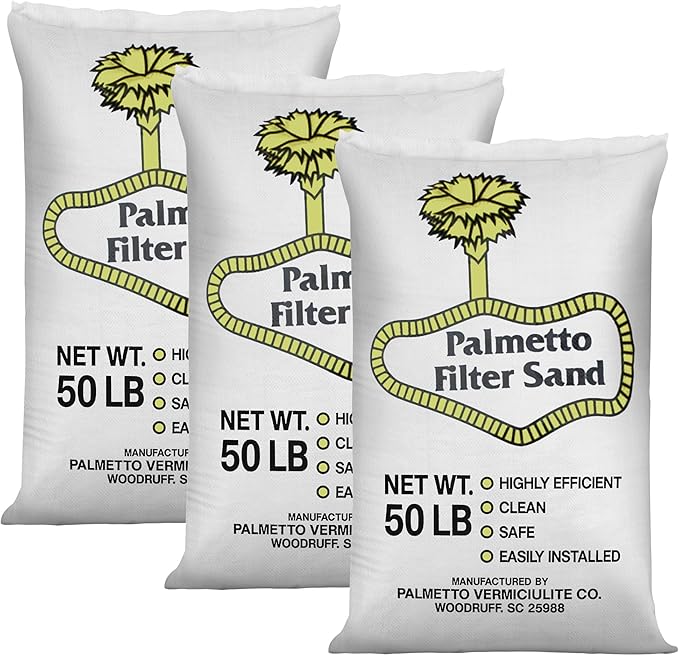 3 Pack Pool Filter Sand, Clean and Clear Water, Natural Sand for Residential and Commercial Pool Sand Filter Pumps, 50 Pound