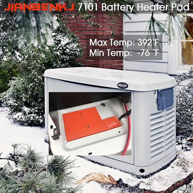 Cold Weather Kit for Generac- Battery Warmer Pad 7101 & Oil Heater Pad 7102,Battery and Oil Filter Heater Kit for Generac 9KW-22KW Air Cooled Standby Generators