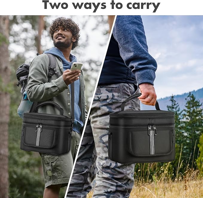 Carrying Case Compatible with ECOFLOW River 2 Power Station, Two-Layer Generator Storage Bag with Ventilated Zipper Windows & Quick Access, Includes Shoulder Strap for Camping Travel
