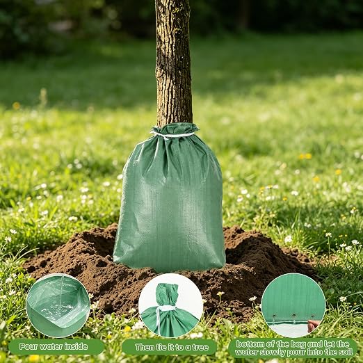 13 Gallon Slow Release Tree Watering Bags Tree Watering Bag with PVC Lining for New Trees and Shrubs Automatic Irrigation reducing Water Waste（8PCS）