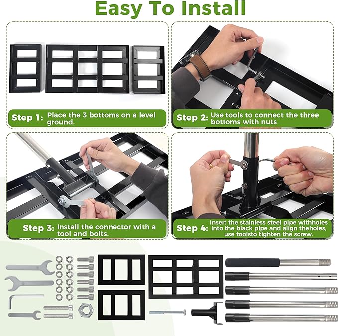 Lawn Leveling Rake, 30"x10" Stainless Steel Lawn Leveler with 76" Adjustable Handle, Heavy-Duty Yard Leveling Rake for Garden, Golf Course, Farm, Pasture, Professional Lawn Care Tool