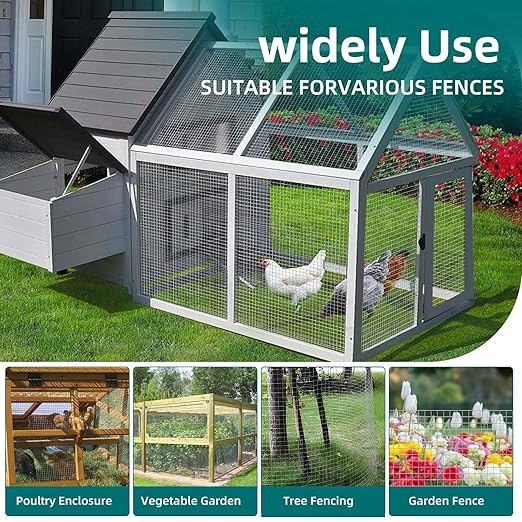 Hardware Cloth 1/4 inch 16in X 25ft Galvanized Welded Wire Mesh Roll, 23 Gauge Chicken Wire Fence, Snake Gopher Barrier Garden Fencing Rabbit Cage Netting
