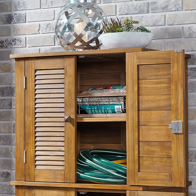 Homestyles Maho Outdoor Storage, Large Cabinet, Brown