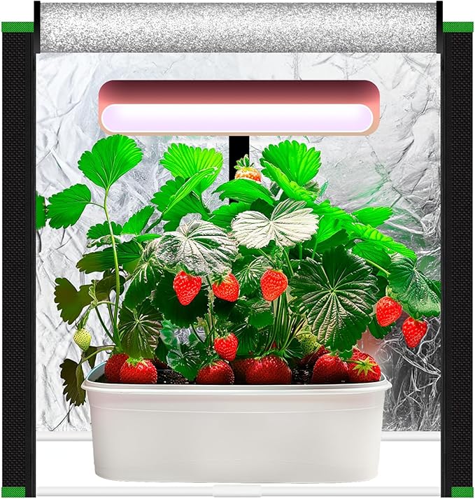 Small Grow Tent for Aerogarden Hydroponics Growing System Indoor 20"x14"x22"High Reflective Mylar Leak-Proof of Light 600D Oxford Fabric for Indoor Plant (Black(Open-Bottom))