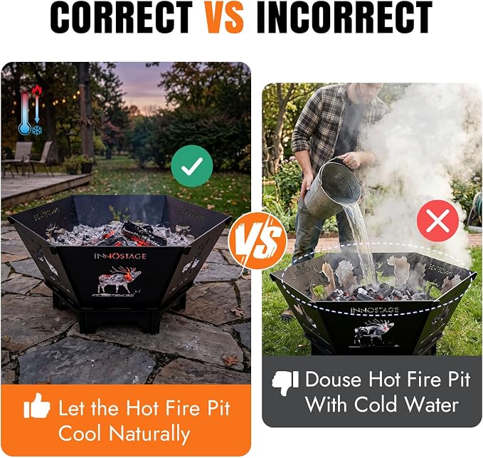 Fire Pit for Camping- Collapsible Firepit for Patio Outside (Large)