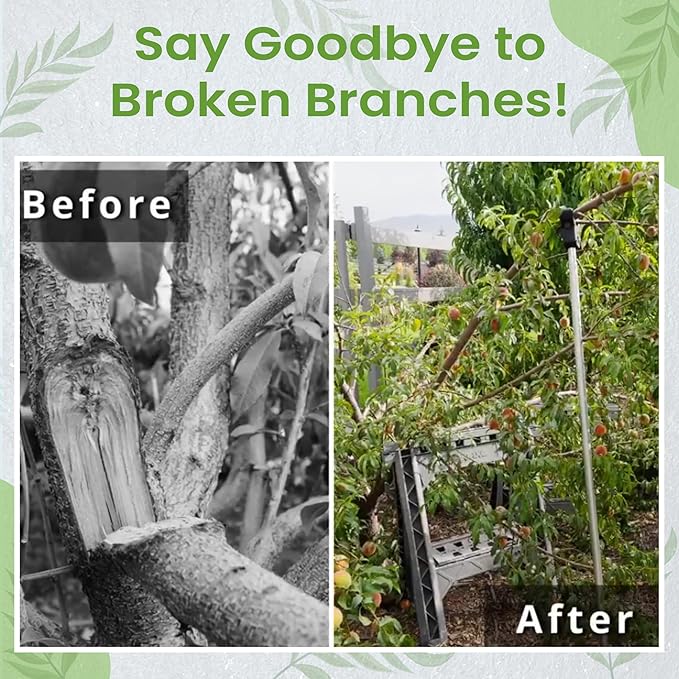 Tree Crutch (1-Pack) - Durable Support for Fruit Tree Branches - Prevents Breakage from Heavy Fruit or Snow - Fits 2x2 Lumber, T-Bar, Stakes & More - Pole Not Included