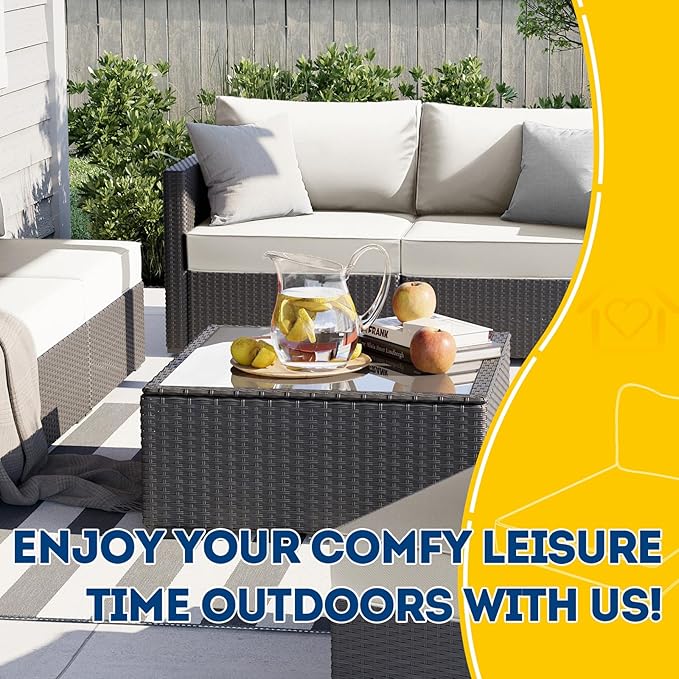 AAAAAcessories Outdoor Seat Cushions for Chairs, Fade-Resistant, Waterproof Patio Furniture Replacement Cushions, 24" x 24" x 5" + 24" x 13.5", Creamy White