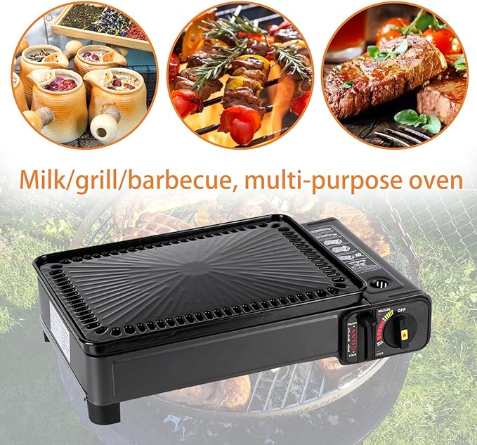 Propane Grill Portable,Portable Gas Grill Butane Stove (BLACK)