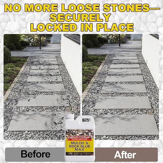 Rock Glue For Landscaping With Electric Sprayer 1 Gal Ready-to-Use Mulch Glue,Gravel Glue 100% Permeable,Pet-Safe Adhesive for Stones & Pebbles,Suitable for Outdoor Landscape,Walkways & Patios
