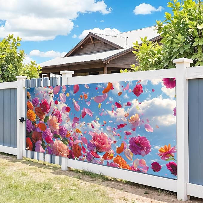 6 * 13FT Spring Flower Garage Door Cover Decorations Flower Garage Door Banner for Outdoor Indoor Spring Party Photography Backdrop