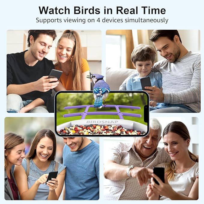 birdsnap® PAV-Bird Feeder with Camera,2K HD with 64GB Card, AI Identify Smart Bird House Cam Solar Panel,Live Stream,Motion Detection,Auto Record Video for Backyard Outdoors,Ideal Gift for Bird Lover
