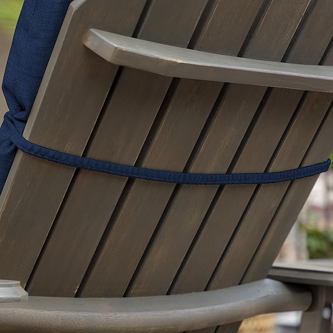 Arden Outdoor Adirondack or Rocking Chair Cushion, 20 x 17, Rain-Proof, Fade Resistant 20 x 17, Sapphire Blue Leala