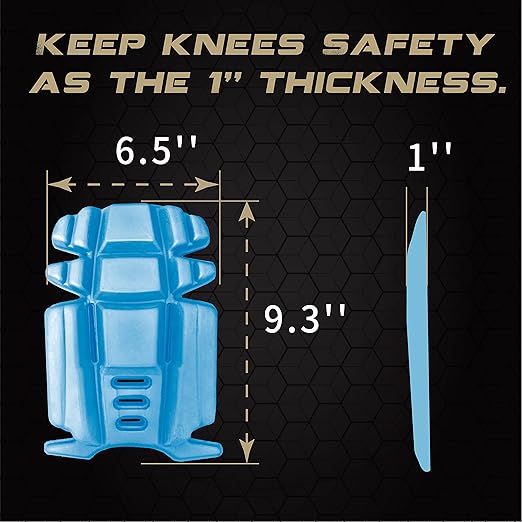 3 Pairs No Strap Knee Pad Insert for Work Pants, Uniforms, and Tactical Pants, Breathable Pocket Knee Pads for Gardening, Construction, Flooring, Cleaning, and Garage, 9.3''×6.5''×1'', Blue