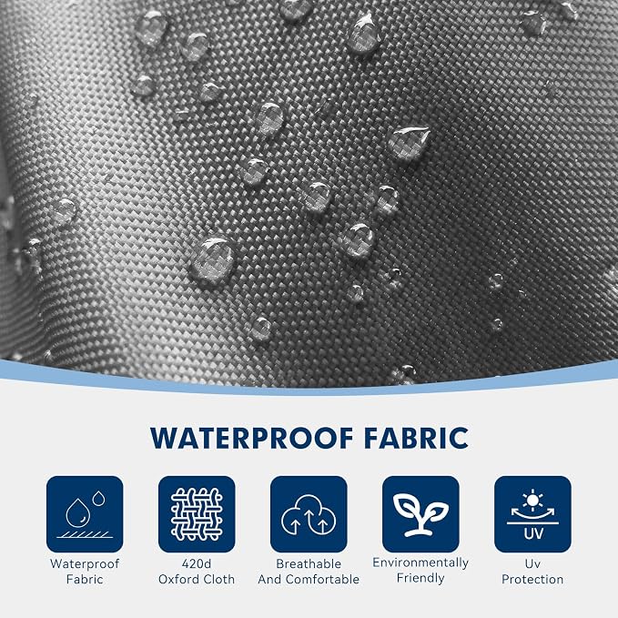 Non-Slip Outdoor Chaise Lounge Chair Cushion, Waterproof 74.4 x 22 x 4.7 Inches Lounge Chair Cushions for Outdoor Patio Furniture with Ties, Pool Chaise Lounge Cushions Replacement, Grey
