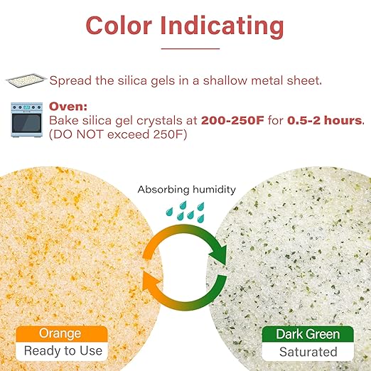 LotFancy Silica Gel Flower Drying, 6 LBS Color Indicating Silica Crystals for Wedding Bouquet Preservation DIY Crafts, Reusable
