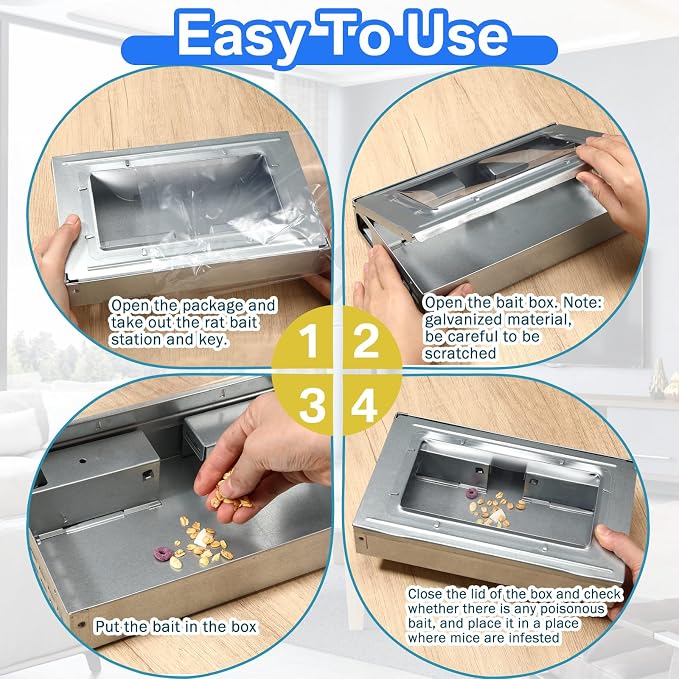 8 Packs Multi Catch Mouse Trap Clear Top Mice Trap Rodent Humanized Silver Rat Traps for Indoor Outdoor Rat Control Pet and Security