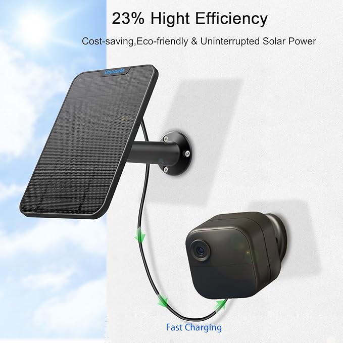 4W Solar Panel Charging Compatible with Blink 4th Gen(Type-C Outdoor Camera,with 13.1ft Waterproof Charging Cable, IP65 Weatherproof,Includes Secure Wall Mount