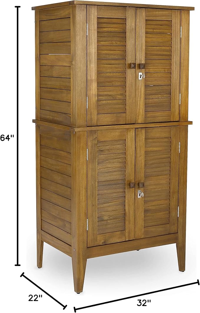 Homestyles Maho Outdoor Storage, Large Cabinet, Brown