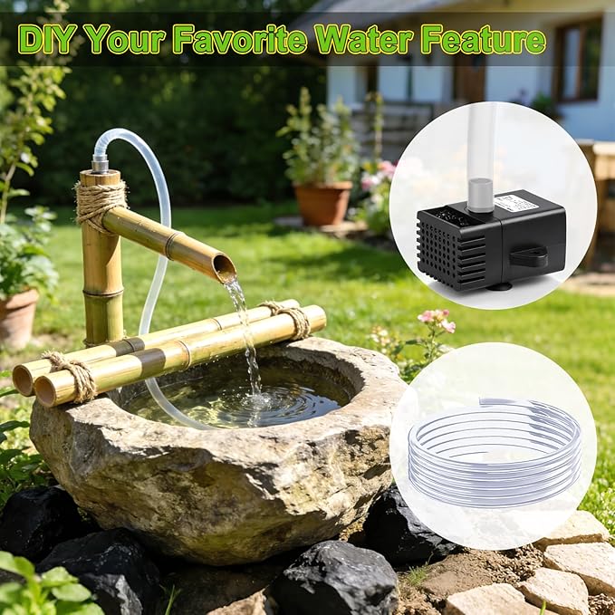 Yeomi 12W Solar Fountain Pump, Solar Powered Water Pump 132 GPH with 6 Spray Nozzles & 10ft Cord, Solar Bird Bath Fountain for Outdoor Garden Pond Pool Patio Water Features
