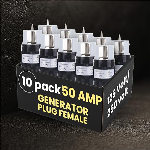 50 Amp Generator Plug，50 Amp Generator Connector (Female), 125 Volt / 250 Volt, CS6364 | 10 Pack
