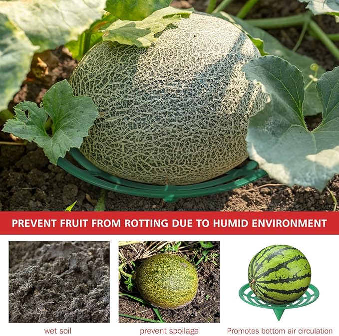 Irenare 12 Pcs Melon Cradle Plant Garden Support Protector for Watermelon Squash Pumpkin Harvest Basket Watermelon Support Trellis for Cantaloupe Honeydew Strawberry, Reusable Avoid Rot