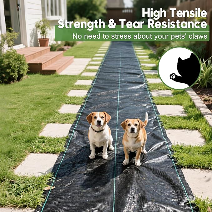 3FTx300FT Weed Barrier Fabric Heavy Duty, Gardening Landscape Fabric Cover Mat, Durable Weed Control Fabric for Garden Bed Cover, Landscaping, Commercial Driveway, Underlayment Use (3x300FT-3.2OZ).