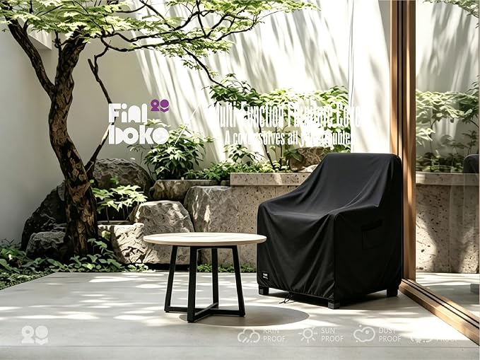 Patio Chair Covers 2 Pack,30Wx34Dx38H inches Outdoor Chair Covers,100% Waterproof Heavy Duty Outdoor Furniture Covers Waterproof,Black Minimalism Style Patio Furniture Cover