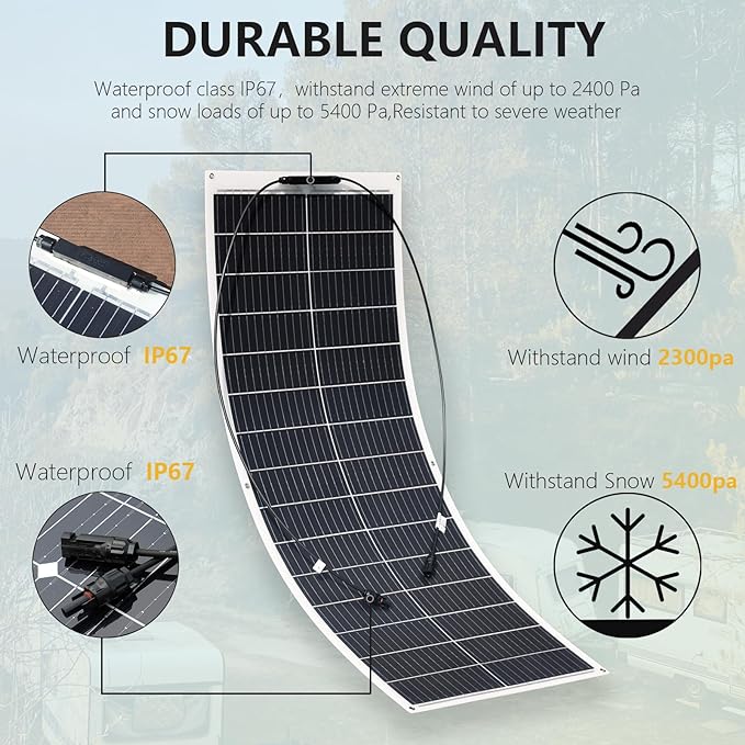 XINPUGUANG 100W Flexible Solar Panels 300w 12V Solar System Kit Monocrystalline Cell Module 30A Controller for Off Grid Solar Battery Charge for RV Boat Trailer Cabin(300W)